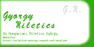 gyorgy miletics business card