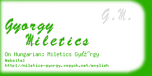 gyorgy miletics business card